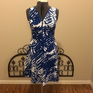 Royal blue and white dress